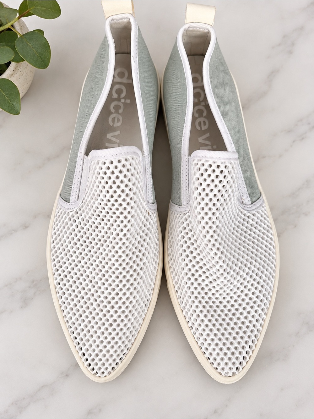 Dolce Vita White Mesh Slip-On Sneakers Casual Shoes
